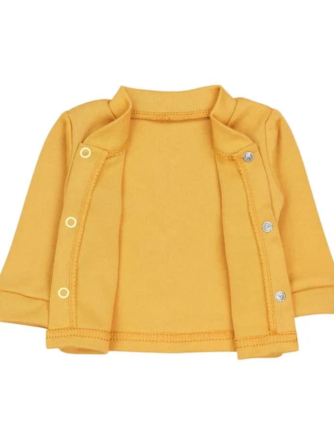 Baby Unisex Strampler-Set mit Aufdruck Spruch 2-tlg in gelb/weiß