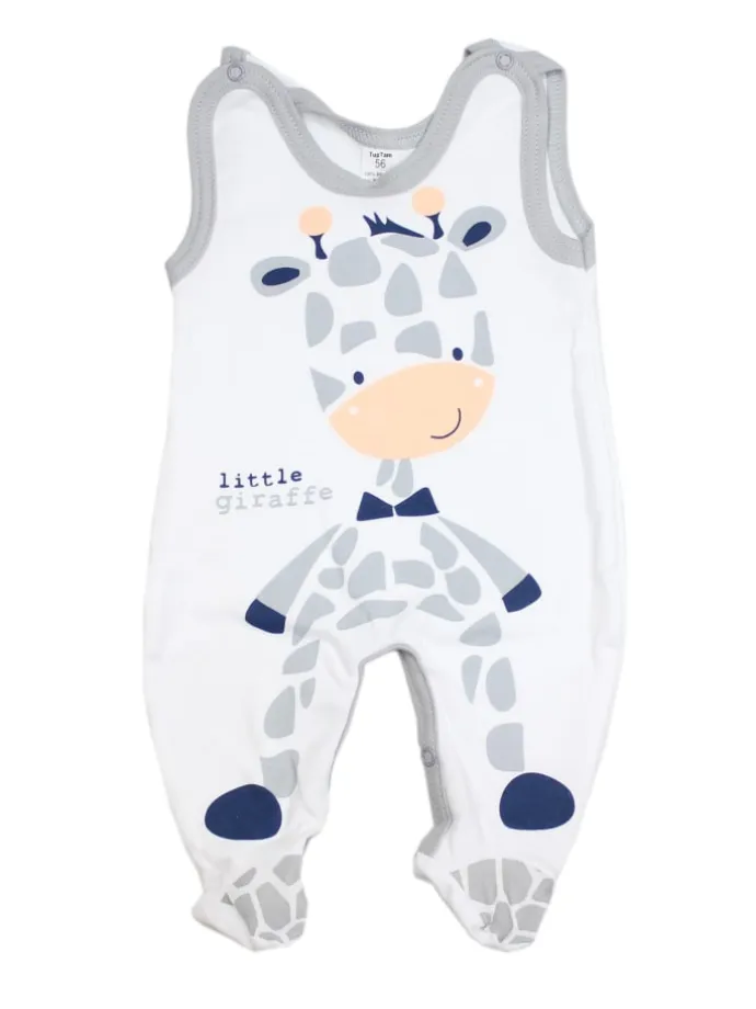 Baby Unisex Strampler-Set mit Aufdruck Spruch 2-tlg in weiß-kombi