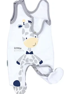Baby Unisex Strampler-Set mit Aufdruck Spruch 2-tlg in weiß-kombi
