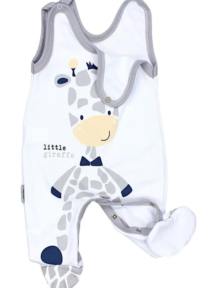 Baby Unisex Strampler-Set mit Aufdruck Spruch 2-tlg in weiß-kombi