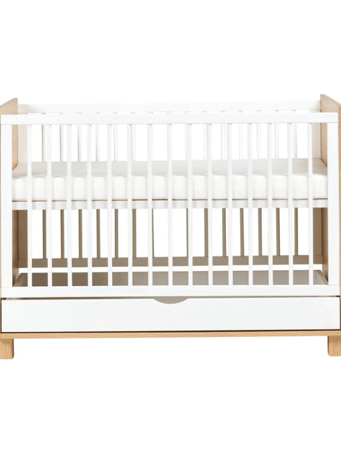 Babybett GUNNAR in Weiß/Braun - (W) 65 x (H) 81 x (L) 124 cm