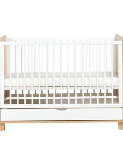 Babybett GUNNAR in Weiß/Braun - (W) 65 x (H) 81 x (L) 124 cm