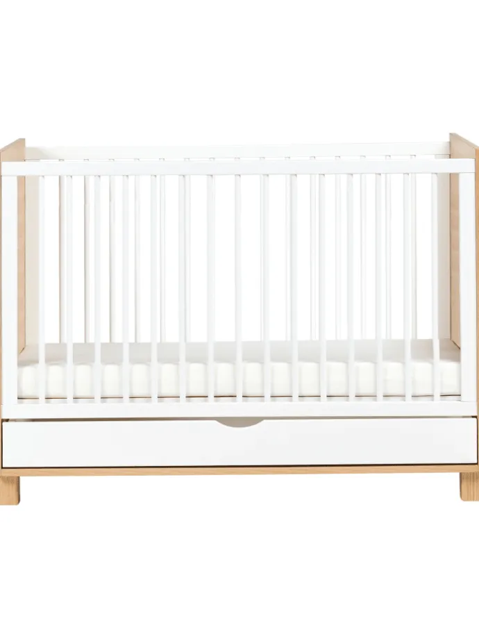 Babybett GUNNAR in Weiß/Braun - (W) 65 x (H) 81 x (L) 124 cm