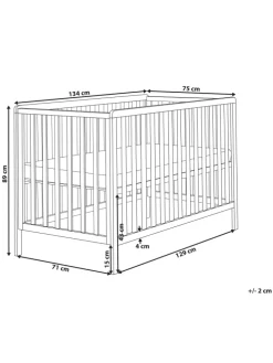Babybett KIAMA in Weiß - (W) 75 x (H) 89 x (L) 134 cm