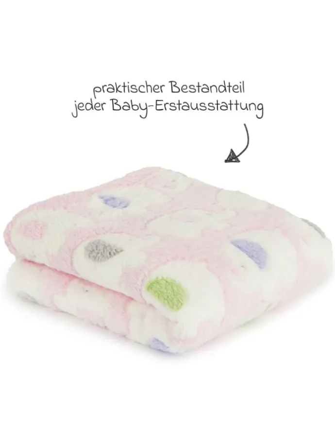 Babydecke 75 x 100 cm in Strickoptik aus