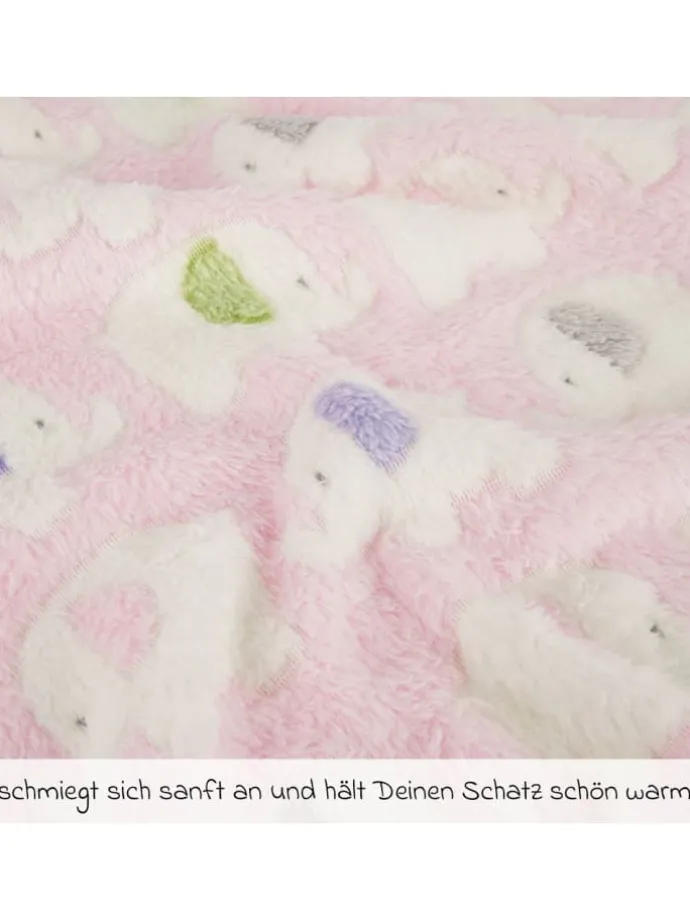 Babydecke 75 x 100 cm in Strickoptik aus
