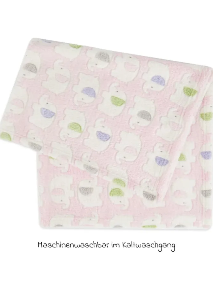 Babydecke 75 x 100 cm in Strickoptik aus