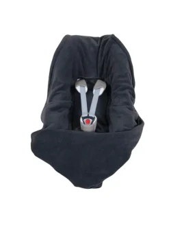 Babydecke Fleece Einschlagdecke für Autositz und Kinderwagen in anthrazit