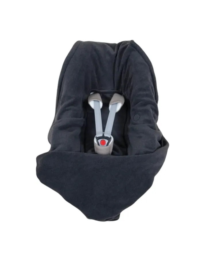 Babydecke Fleece Einschlagdecke für Autositz und Kinderwagen in anthrazit