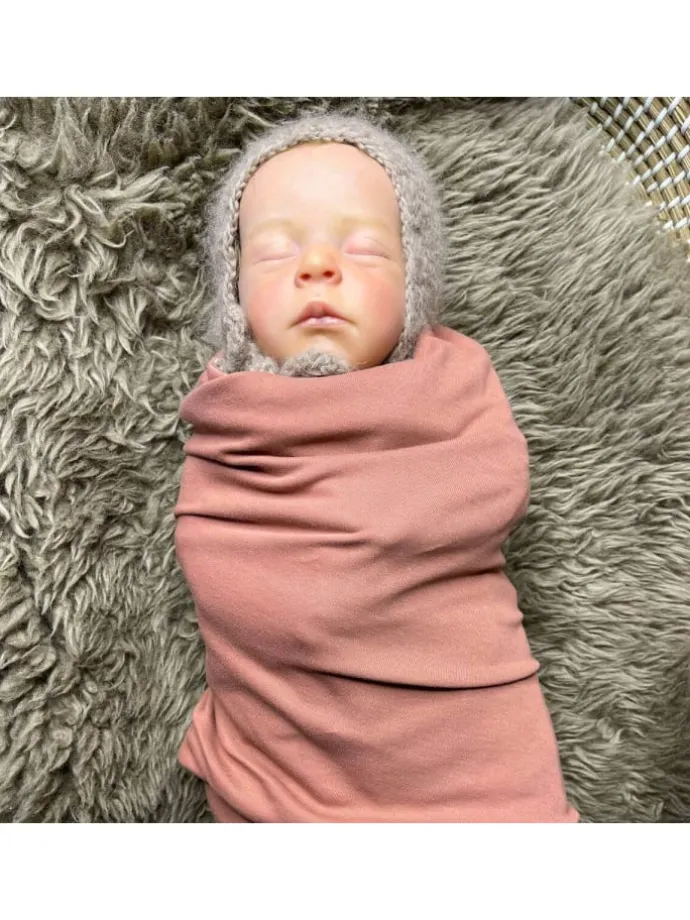 Babydecke Pucktuch in grau-weiß
