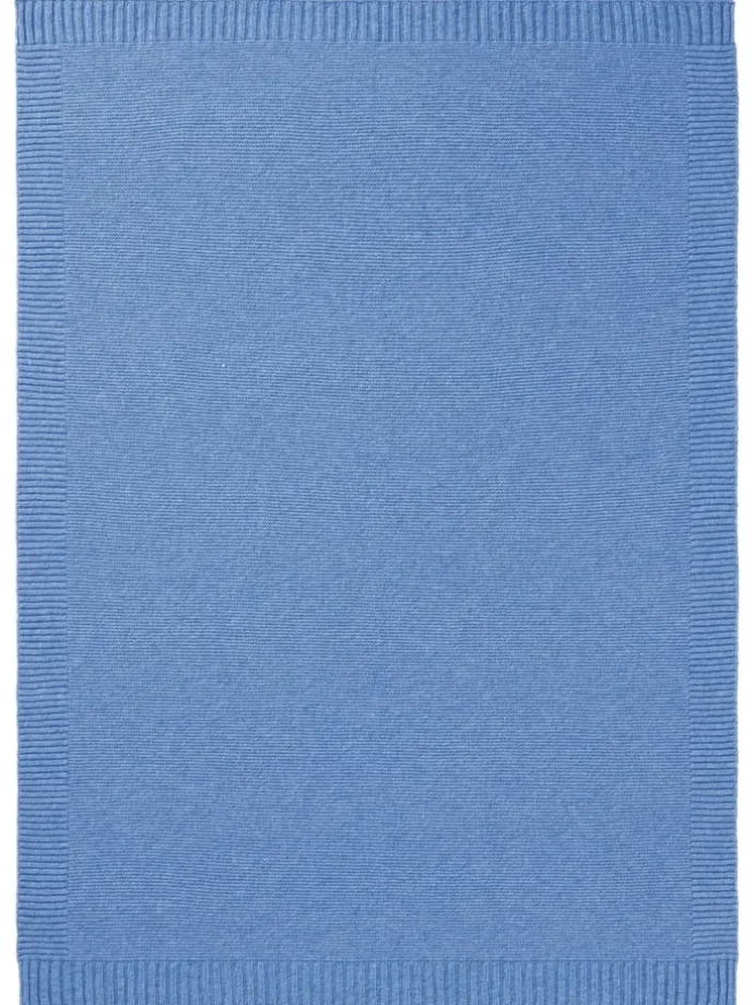 Babydecke Wool Knit in blau