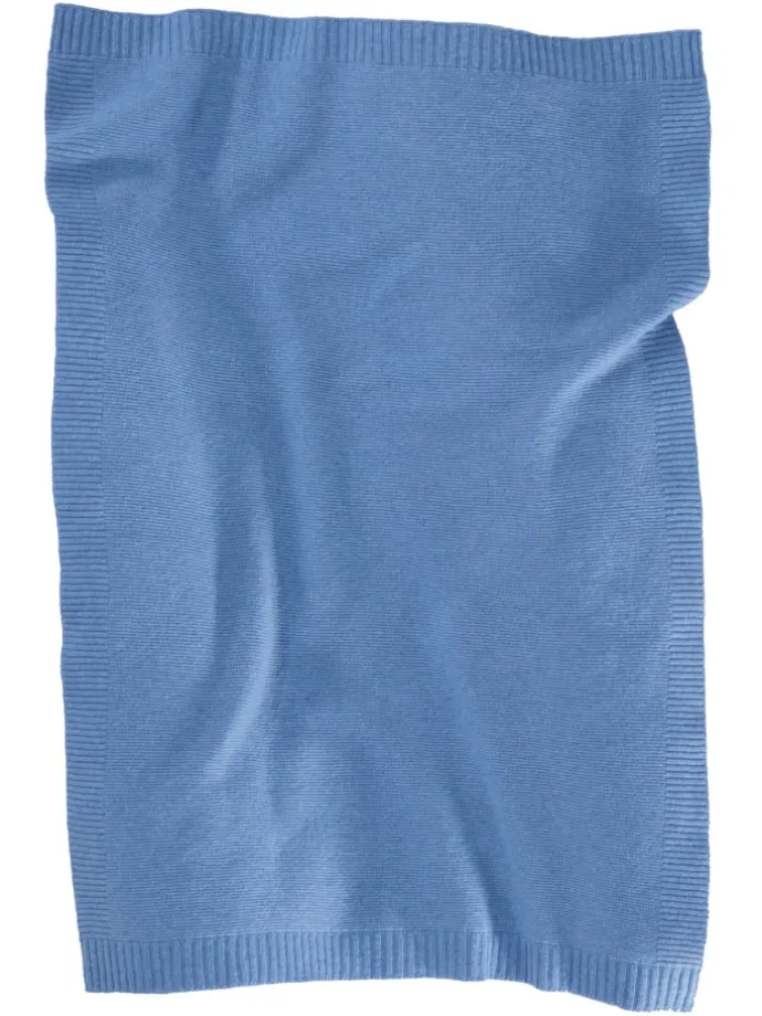 Babydecke Wool Knit in blau