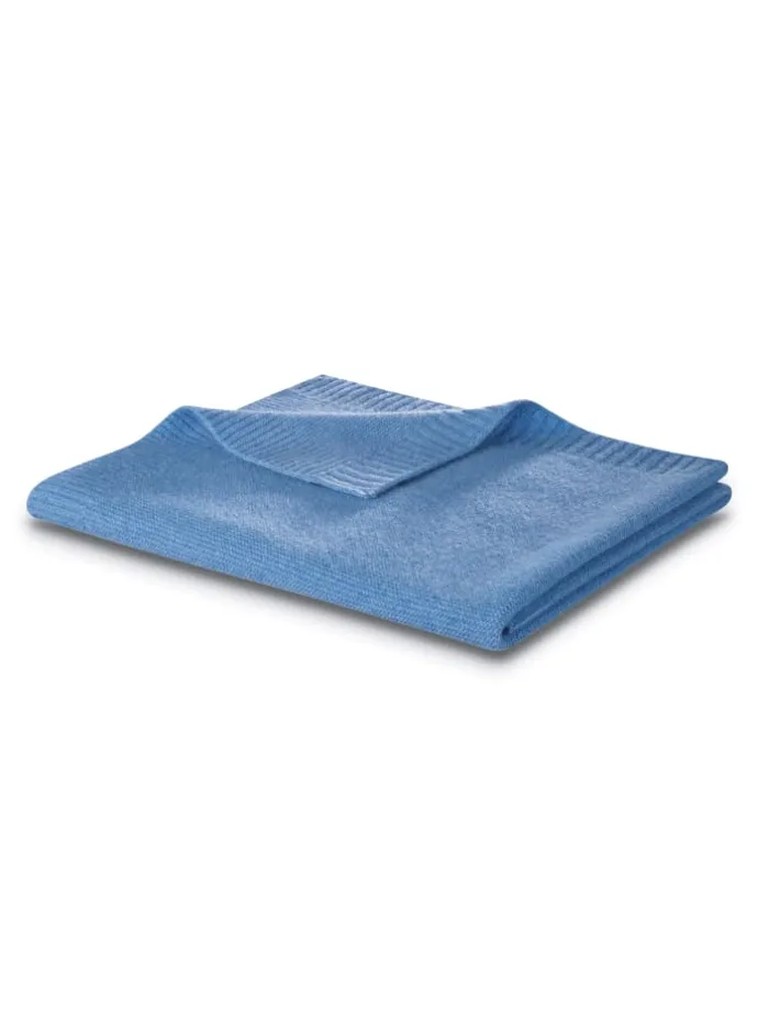 Babydecke Wool Knit in blau