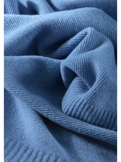 Babydecke Wool Knit in blau