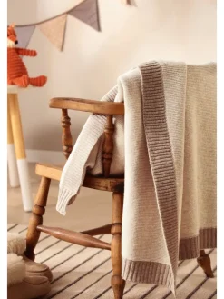 Babydecke Wool Knit in natur