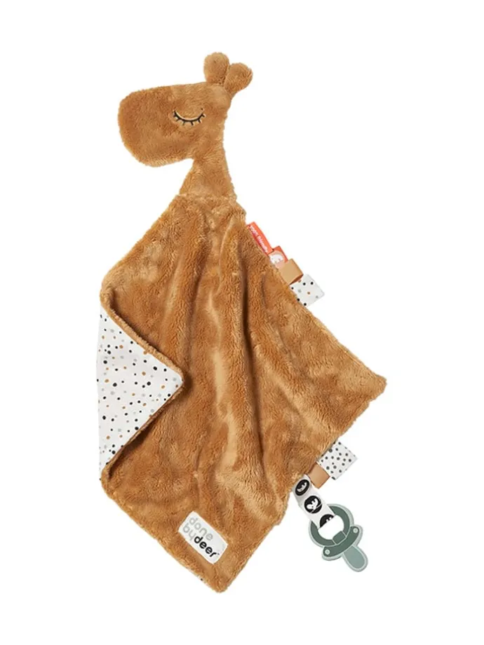 Baby-Kuscheltuch "Raffi" in Hellbraun - (L)30 x (B)30 cm