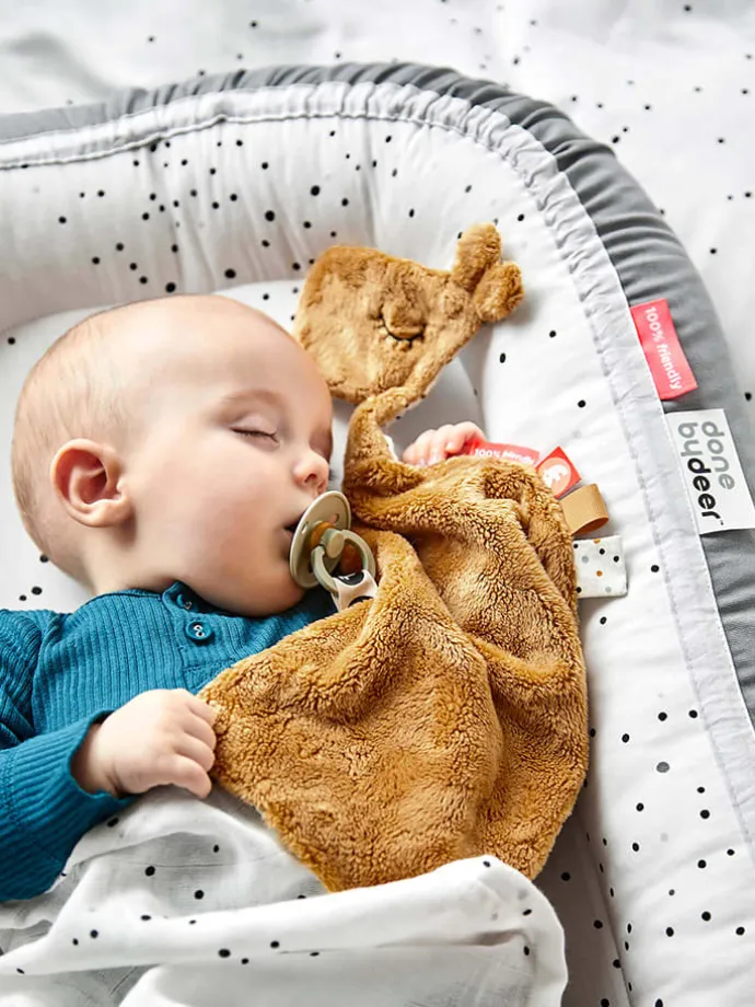 Baby-Kuscheltuch "Raffi" in Hellbraun - (L)30 x (B)30 cm