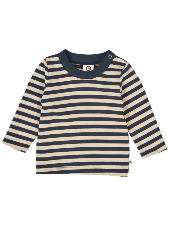 Babylangarmshirt in Oak/ Night blue