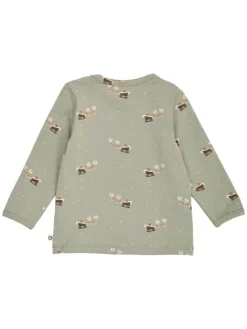 Babylangarmshirt in Shadow/ Deep green/ Balsam cream