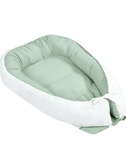 Babynest EREB in Grün/Weiß - (W) 55 x (H) 15 x (L) 90 cm