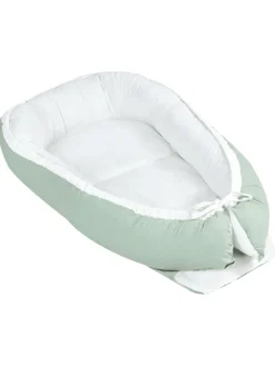 Babynest EREB in Grün/Weiß - (W) 55 x (H) 15 x (L) 90 cm