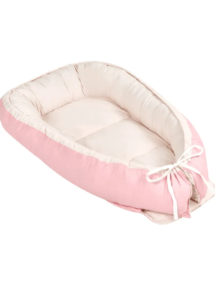 Babynest EREB in Rosa/Beige - (W) 55 x (H) 15 x (L) 90 cm