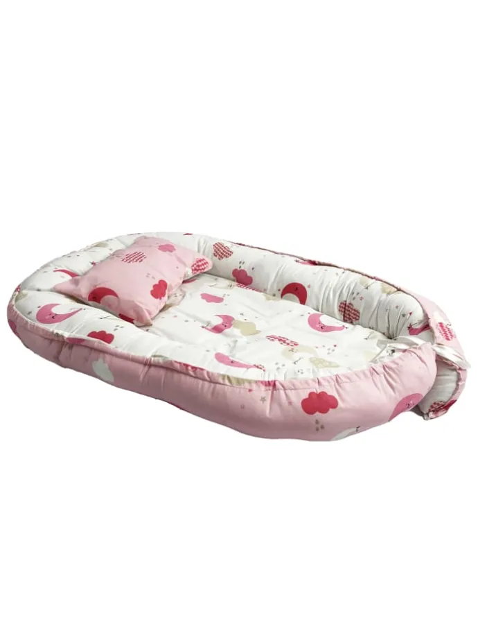 Babynest mit Kissen in Mehrfarbig