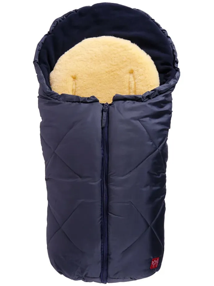 Babyschalen-Fußsack "Little Sheepy" in Dunkelblau - (L)80 x (B)40 cm