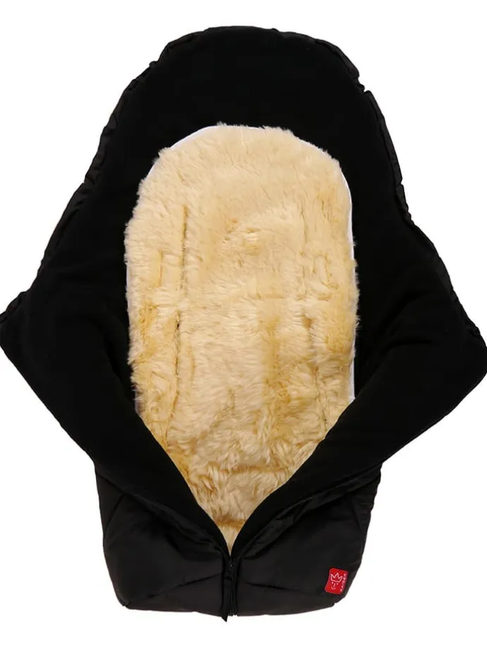 Babyschalen-Fußsack "Little Sheepy" in Schwarz - (L)80 x (B)40 cm
