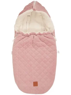 Babyschalen-Fußsack "Velvet Hoody" in Rosa - (L)80 x (B)39 cm