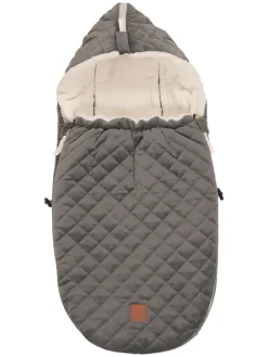 Babyschalen-Fußsack "Velvet Hoody" in Grau - (L)80 x (B)39 cm
