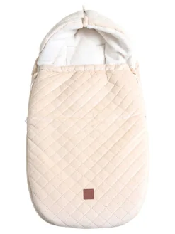 Babyschalen-Fußsack "X-Large Velvet Hoody" in Creme - (L)92 x (B)45 cm