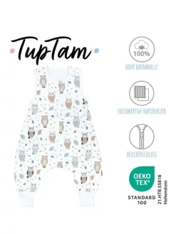 Babyschlafsack mit Beinen Unwattiert in weiß/beige