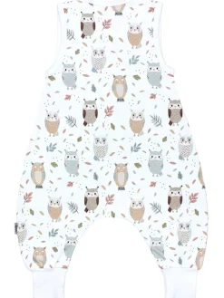 Babyschlafsack mit Beinen Unwattiert in weiß/beige