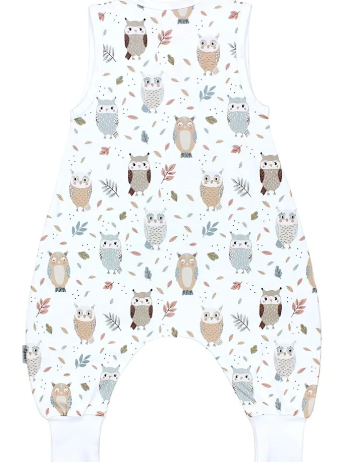 Babyschlafsack mit Beinen Unwattiert in weiß/beige