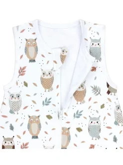 Babyschlafsack mit Beinen Unwattiert in weiß/beige