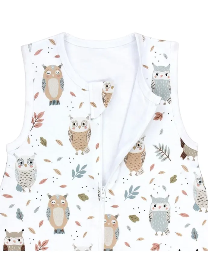 Babyschlafsack mit Beinen Unwattiert in weiß/beige