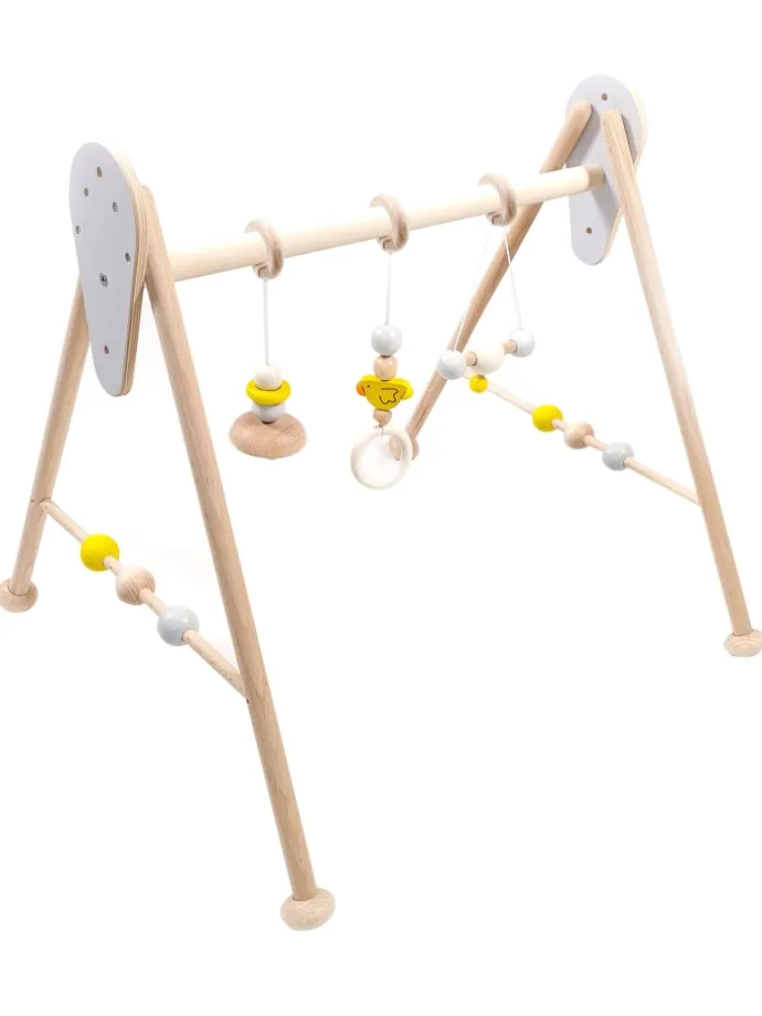 Babyspielgerät "Ente" in nature/gelb