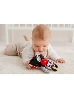 Baby-Stoffspielzeug Beißring in schwarz