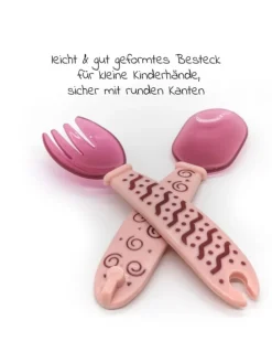 Babyteller zum Mitnehmen inkl. Besteck - in rosa