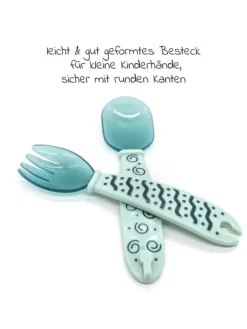 Babyteller zum Mitnehmen inkl. Besteck - in gruen