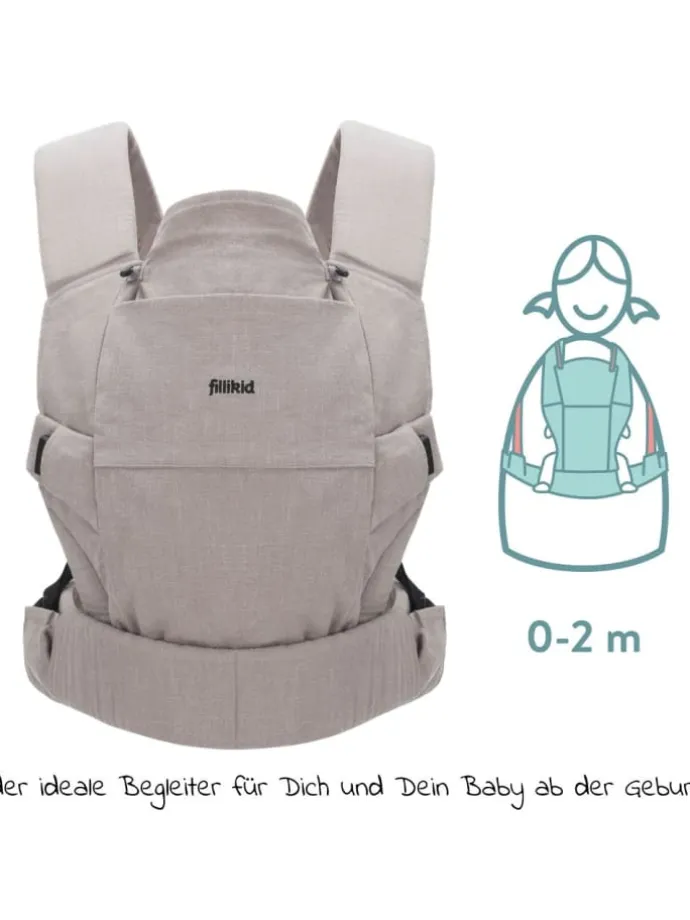 Babytrage Natural ab 3,5 -20 kg für Bauch-, in grau