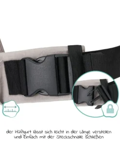 Babytrage Natural ab 3,5 -20 kg für Bauch-, in grau