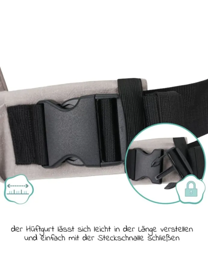 Babytrage Natural ab 3,5 -20 kg für Bauch-, in grau