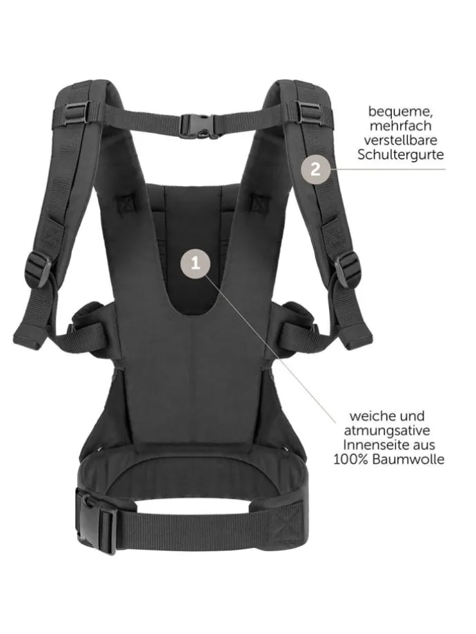 Babytrage Walk 4in1 - Schwarz in schwarz