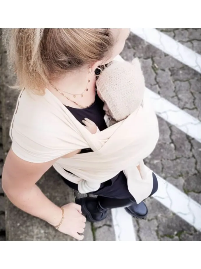 Babytragetuch Elastisches Tragetuch in creme