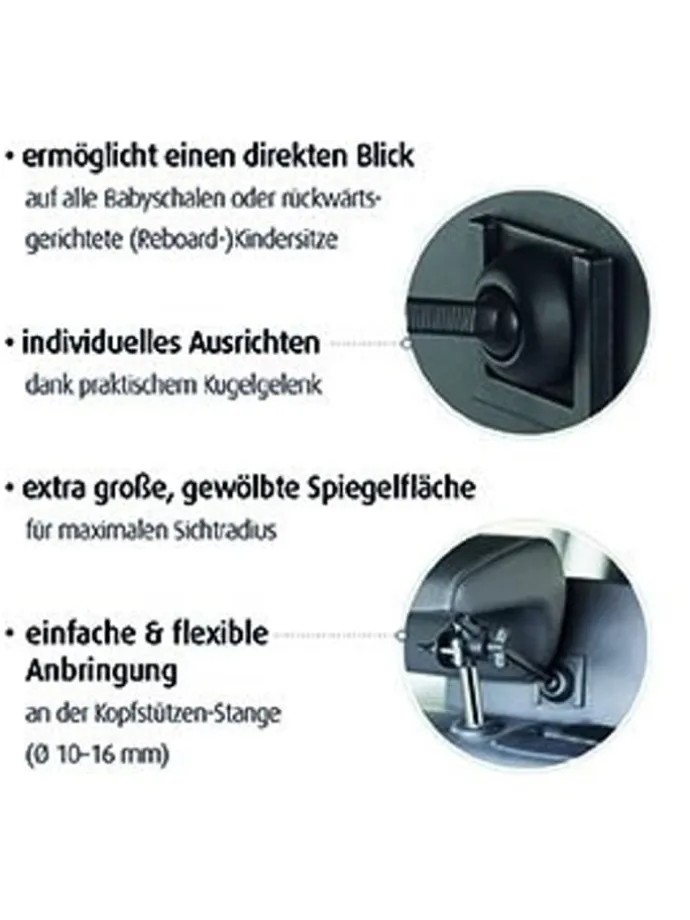 BabyView Auto-Sicherheitsspiegel in Schwarz ab 0 Monate