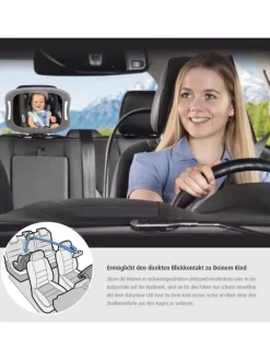 BabyView LED Auto-Sicherheitsspiegel mit Licht in Grau ab 0 Monate