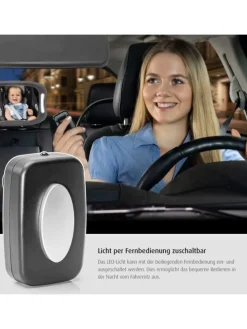 BabyView LED Auto-Sicherheitsspiegel mit Licht in Grau ab 0 Monate