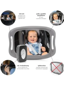 BabyView LED Auto-Sicherheitsspiegel mit Licht in Grau ab 0 Monate
